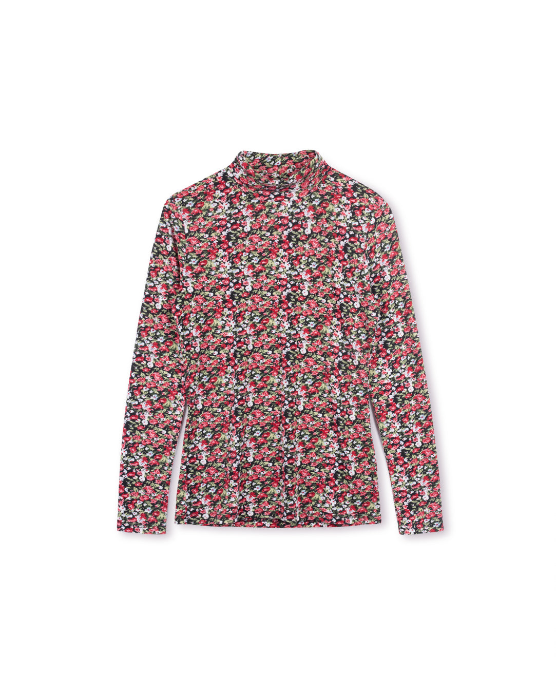 DAISY-PRINTED-FITTED-TURTLENECK