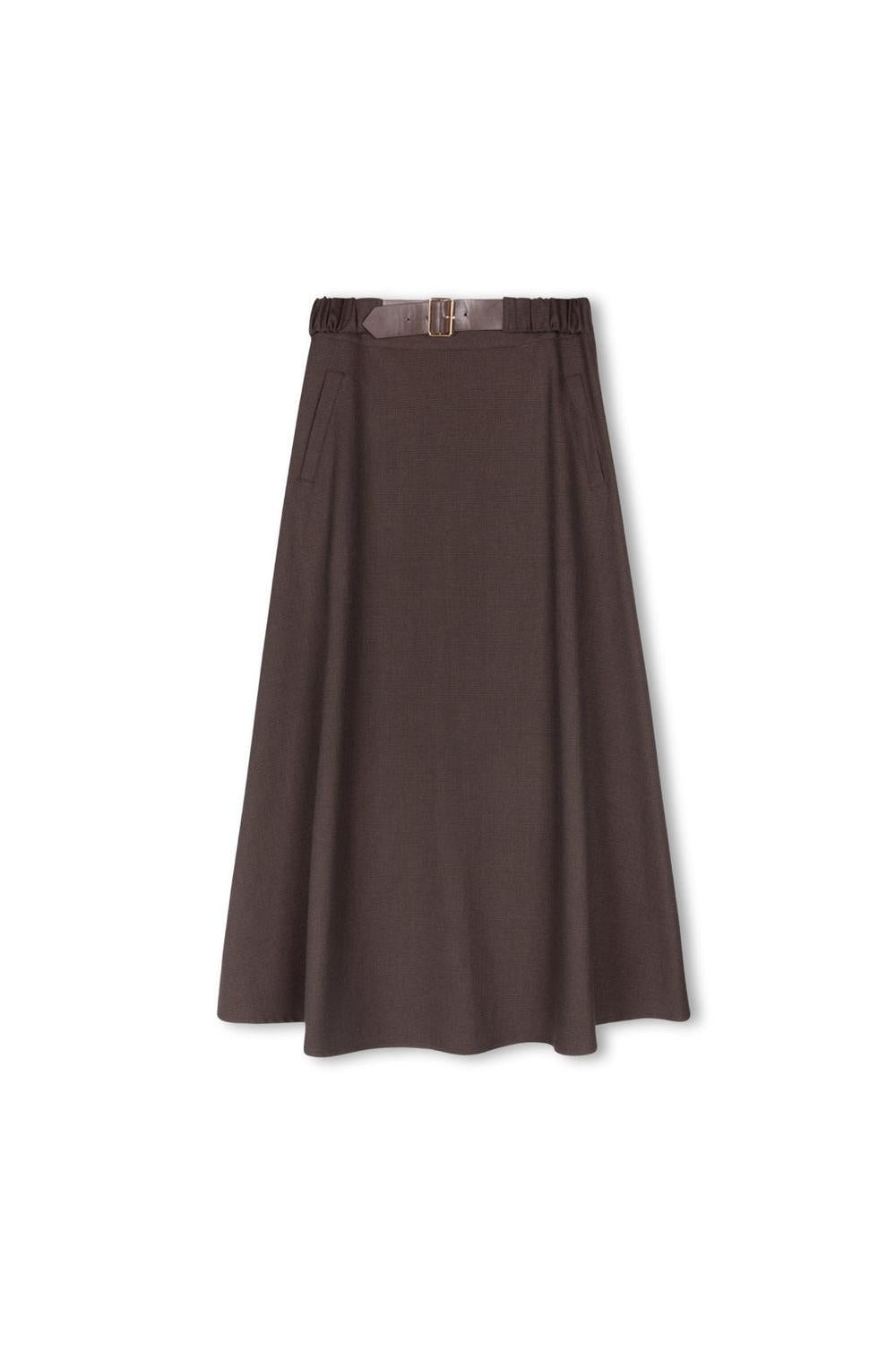 ELASTIC BELT WAISTED SKIRT