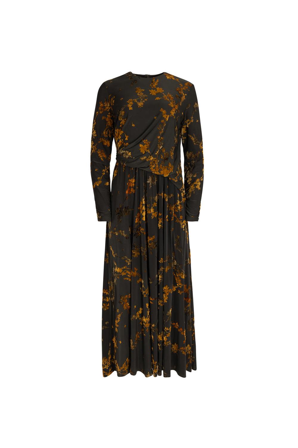 PRINTED MAXI PONTI DRESS