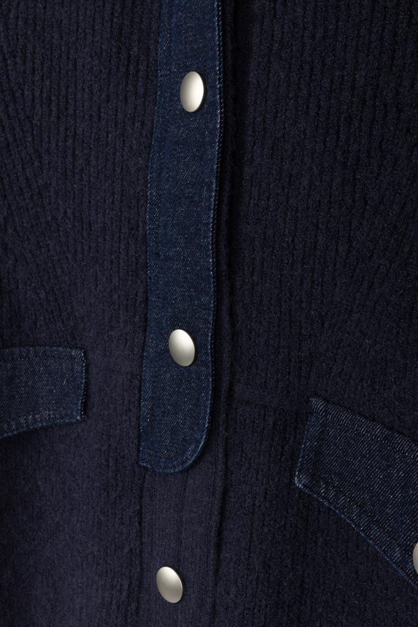 KNIT AND DENIM CONTRAST JACKET
