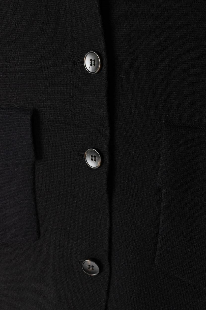 KNIT BUTTON VEST WITH POCKETS
