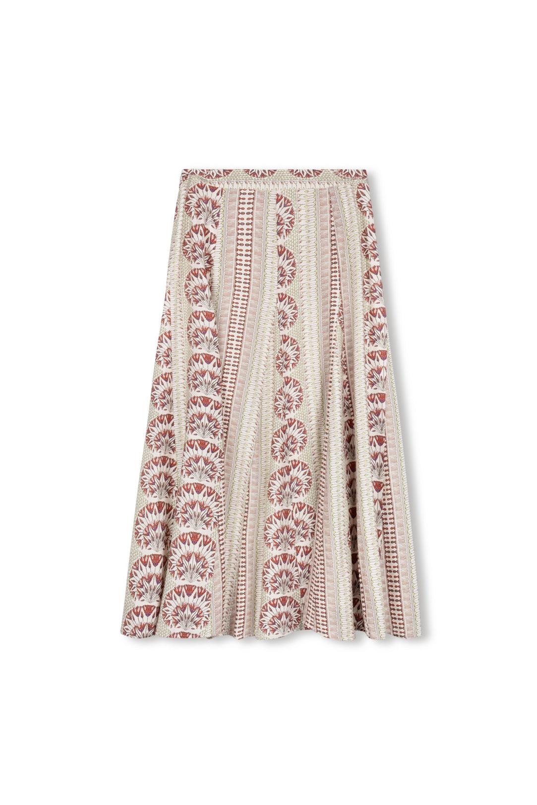 PRINTED PLEATED MIDI SKIRT