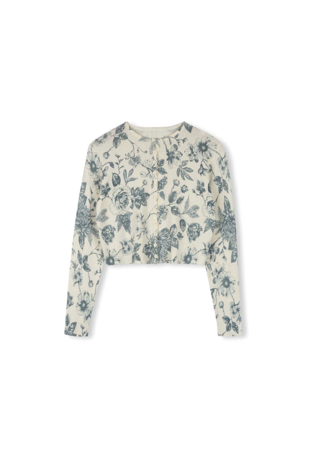 FLORAL THIN KNIT CARDIGAN
