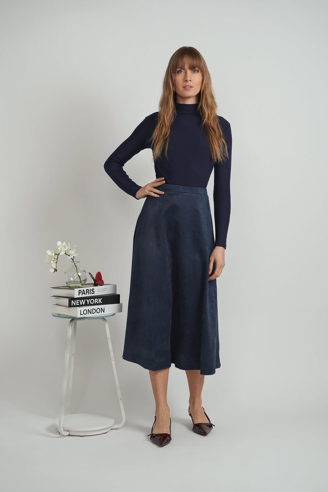 LADIES SUEDE A-LINE MINI SKIRT