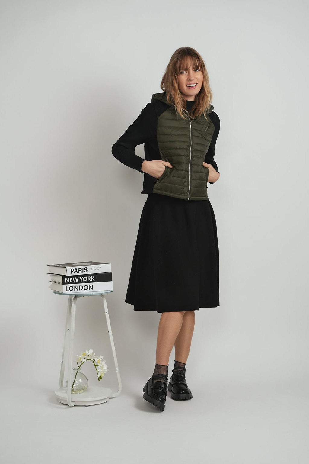 LADIES QUILTED BOMBER JACKET