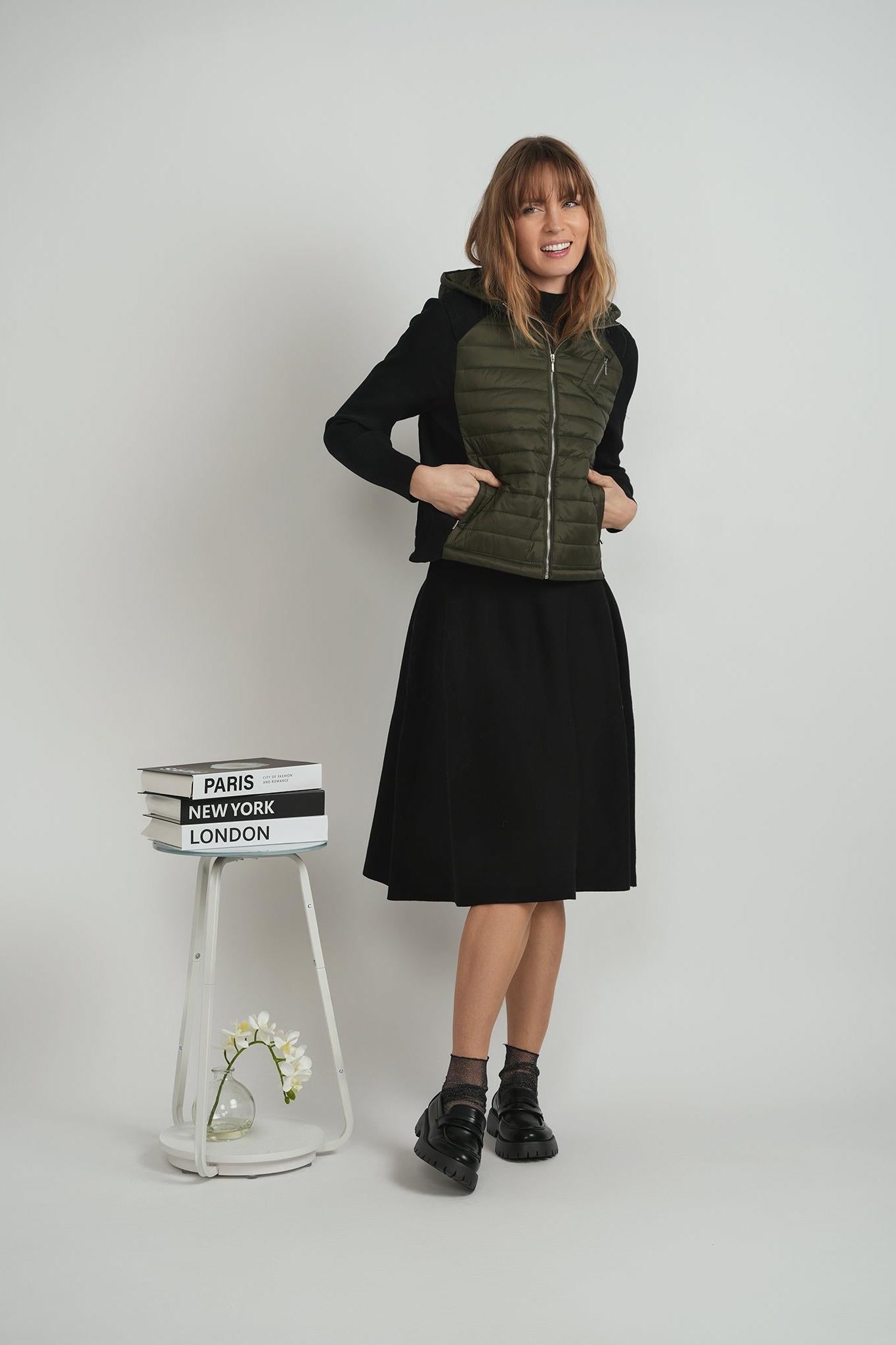 LADIES QUILTED BOMBER JACKET
