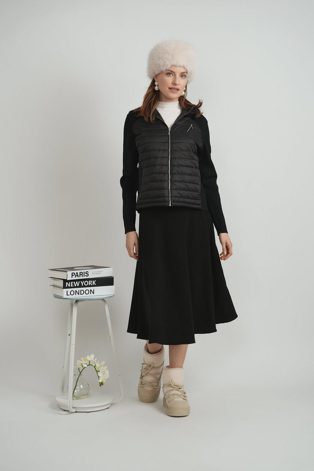 LADIES QUILTED BOMBER JACKET