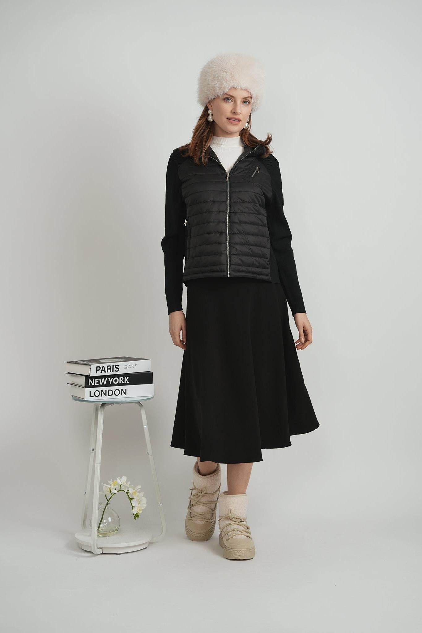 LADIES QUILTED BOMBER JACKET
