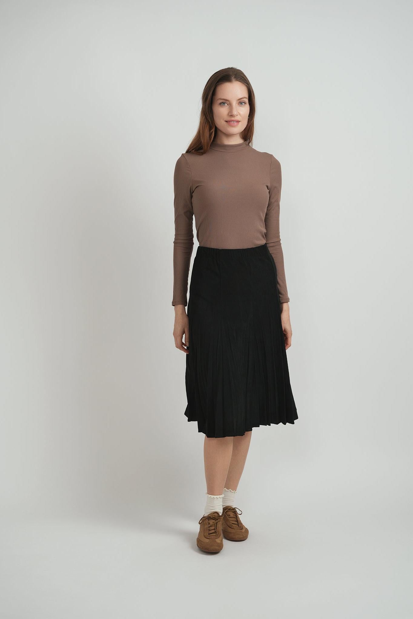 LADIES 27" CORDUROY BURST PLEATED SKIRT
