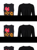 MATCHING PRINTED CREPE CHIFFON JUMPER WITH KNIT BOLERO SET