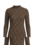 PRINTED MICRO MOCK NECK TEE
