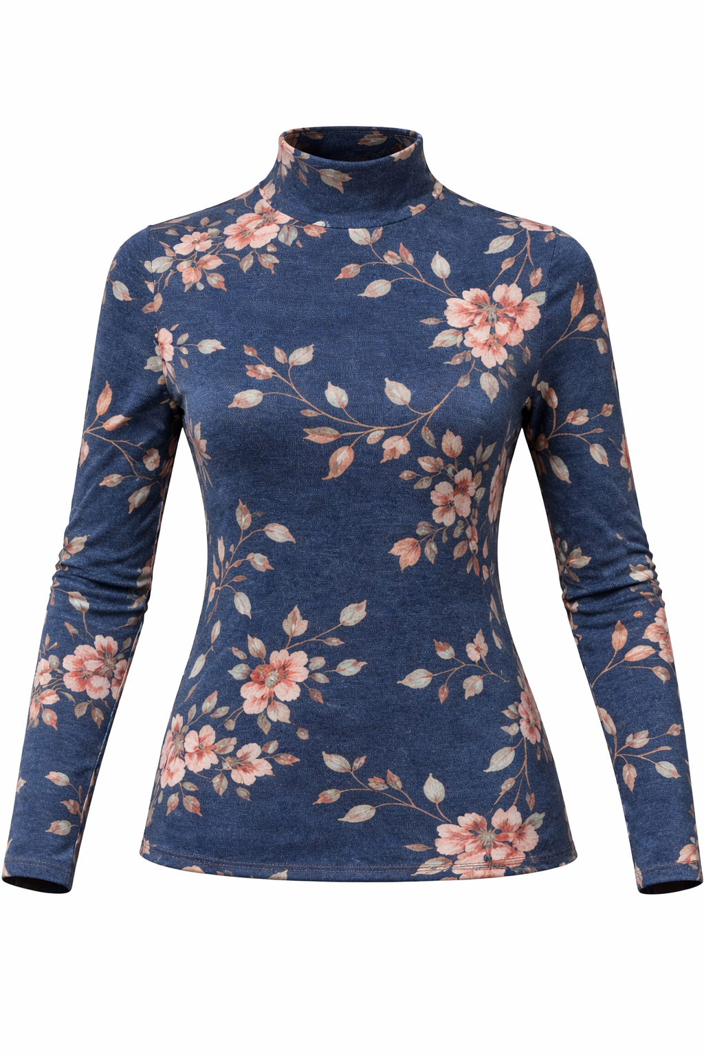 PRINTED MICRO MOCK NECK TEE