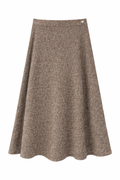 TWEED BUTTON SIDE MIDI SKIRT