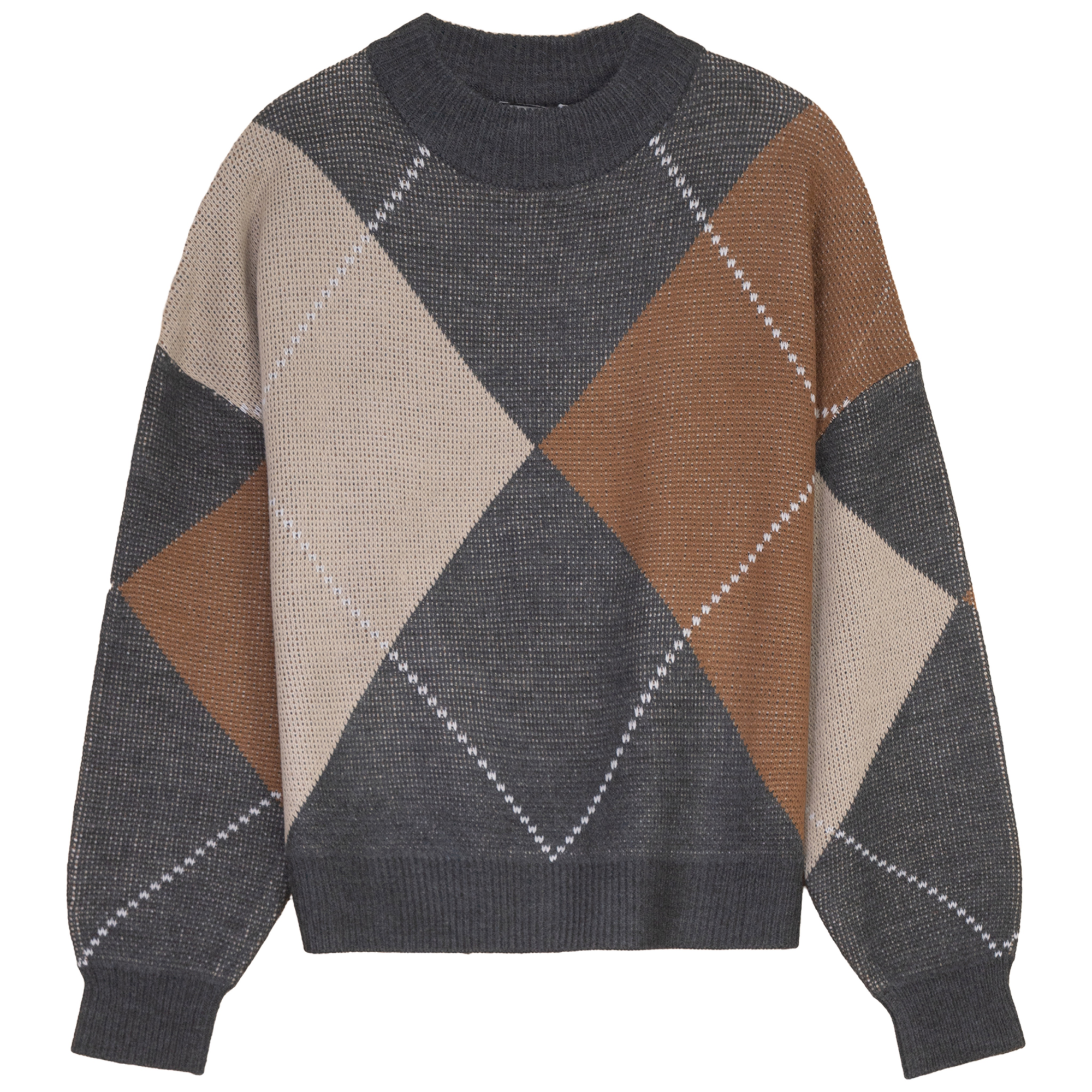 ARGYLE DROP SHOULDER SWEATER