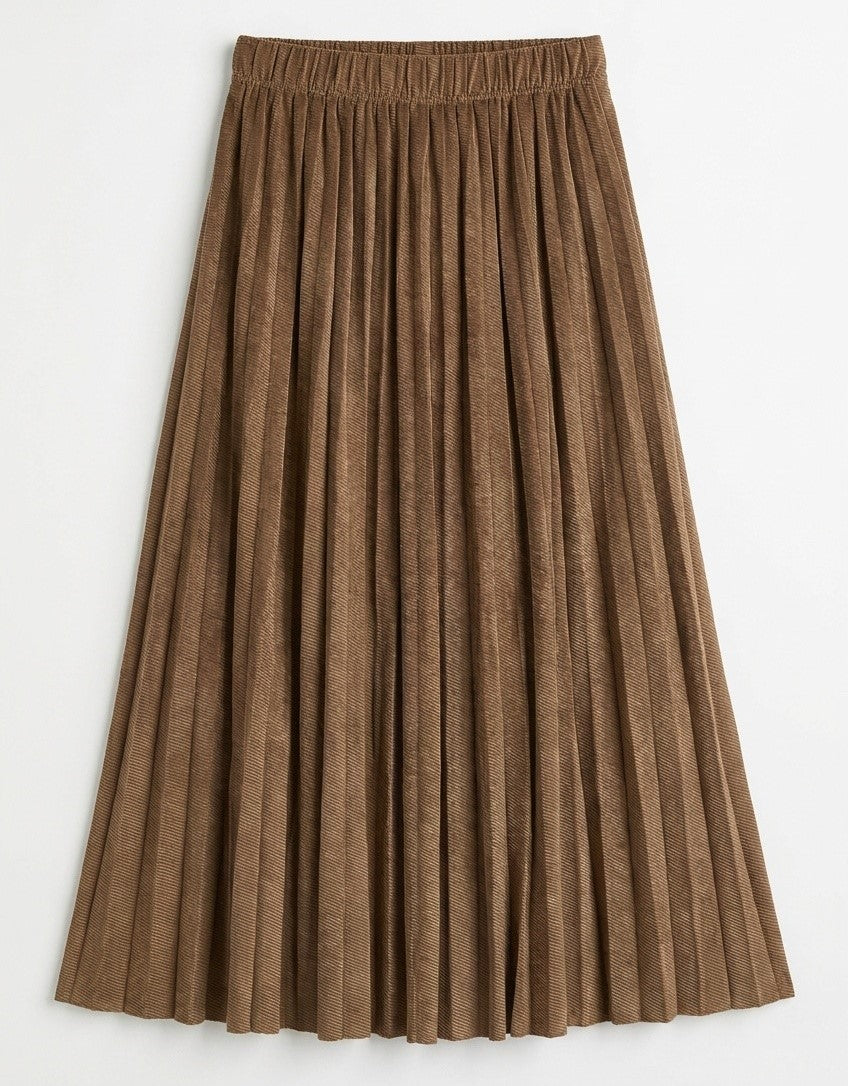 MIDI LENGTH CRINKLE PLEATED SKIRT