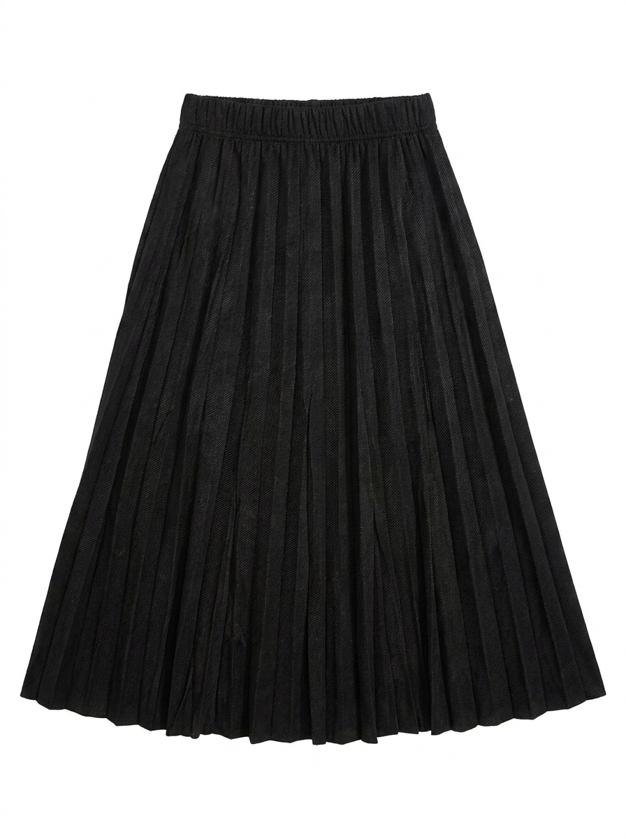 MIDI LENGTH CRINKLE PLEATED SKIRT