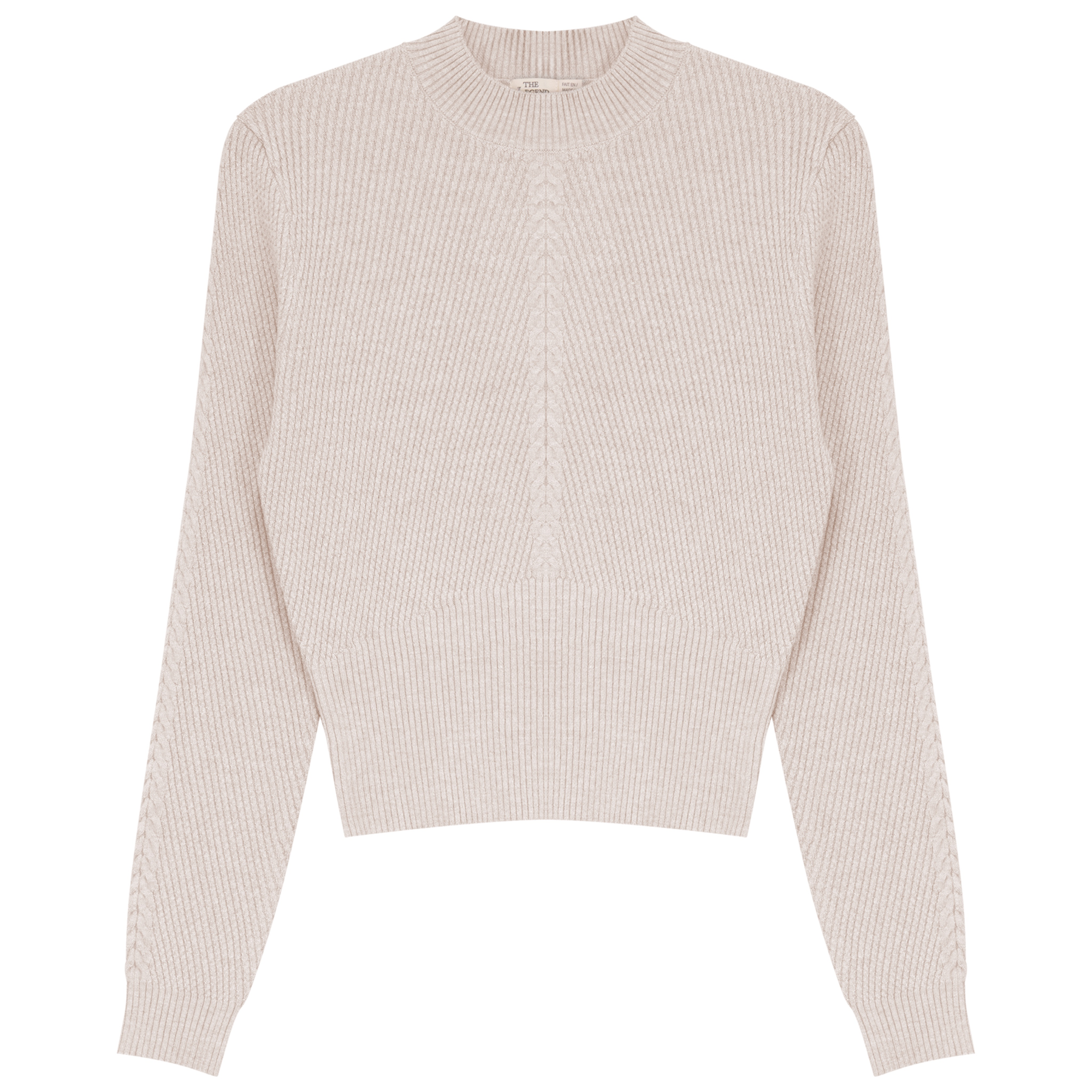 MATCHING CABLE RIB KNIT CROP TOP