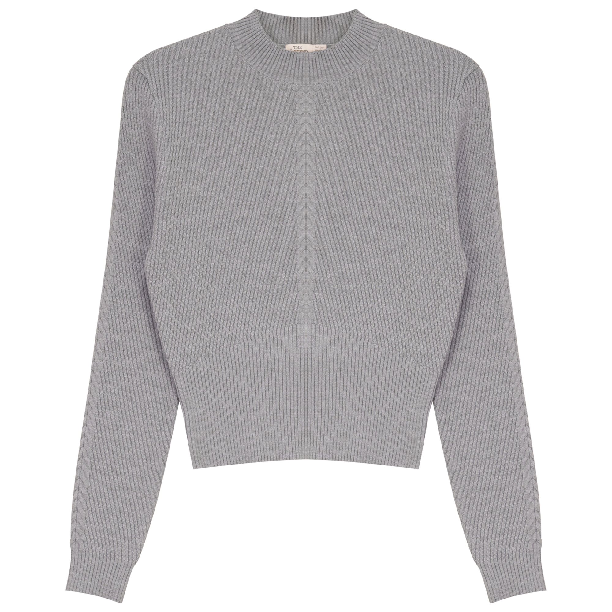 MATCHING CABLE RIB KNIT CROP TOP