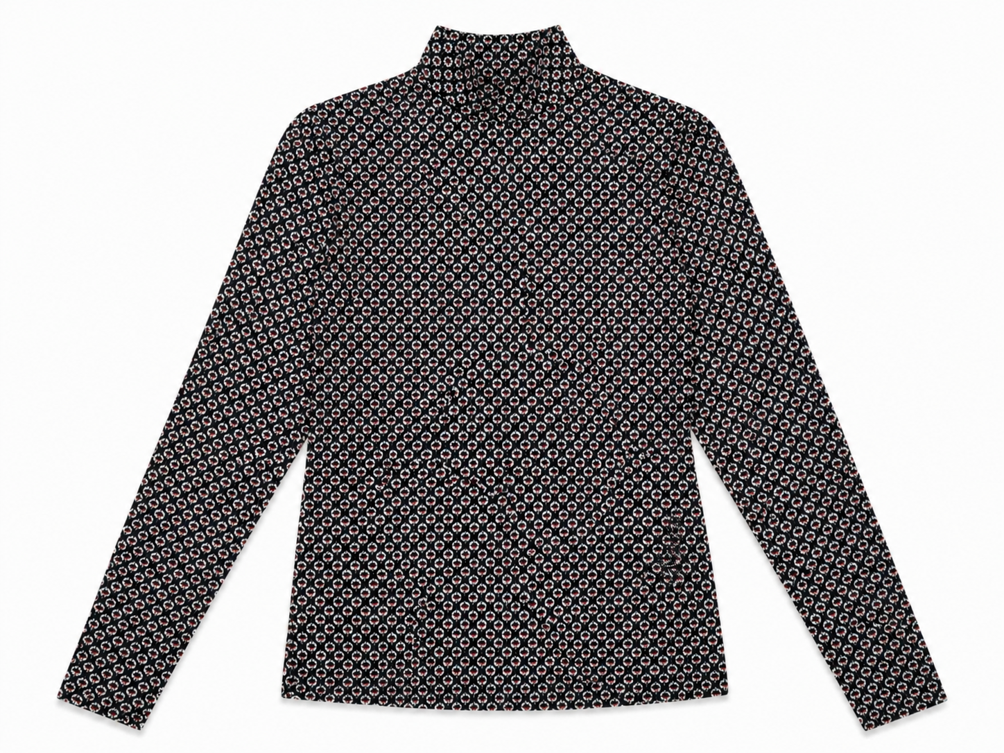 FLORAL PRINT MOCK NECK TOP