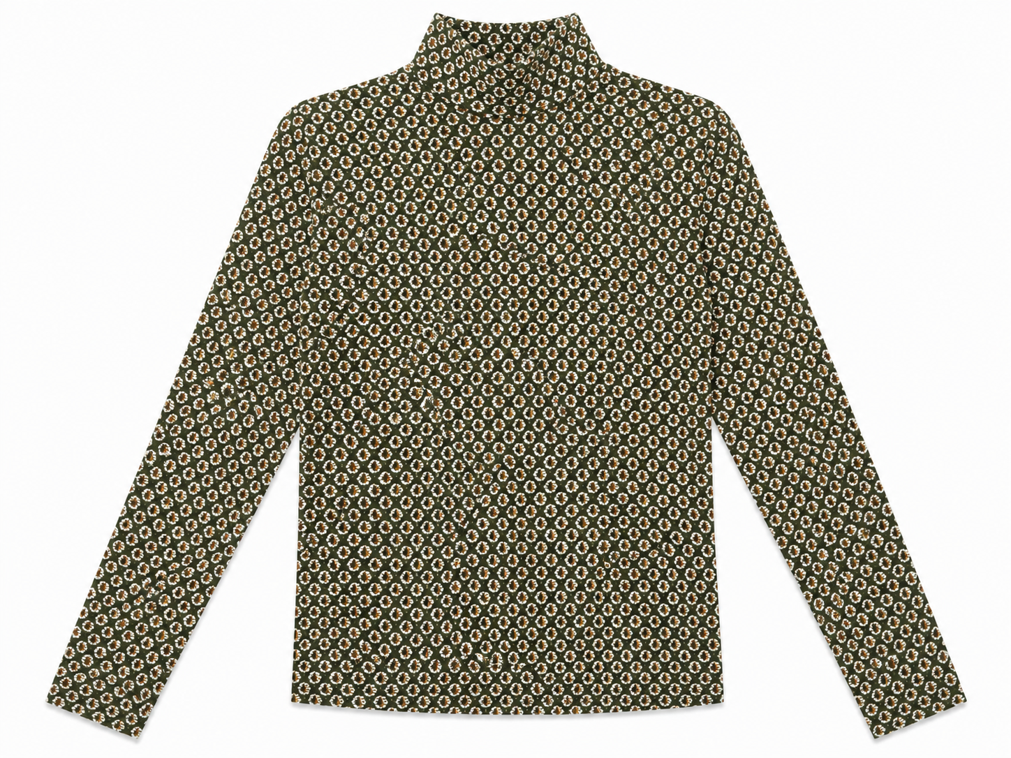 FLORAL PRINT MOCK NECK TOP