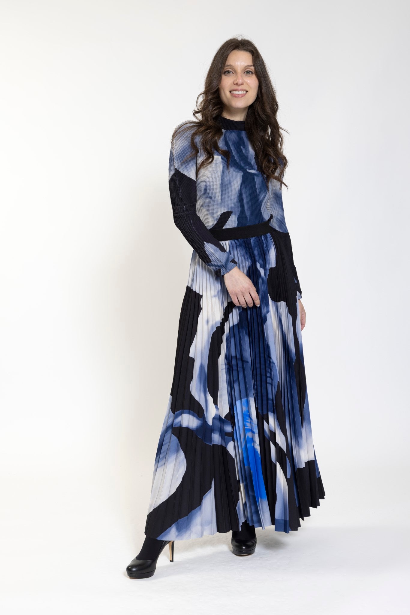 MATCHING ELASTIC PLEATED SKIRT חצאית