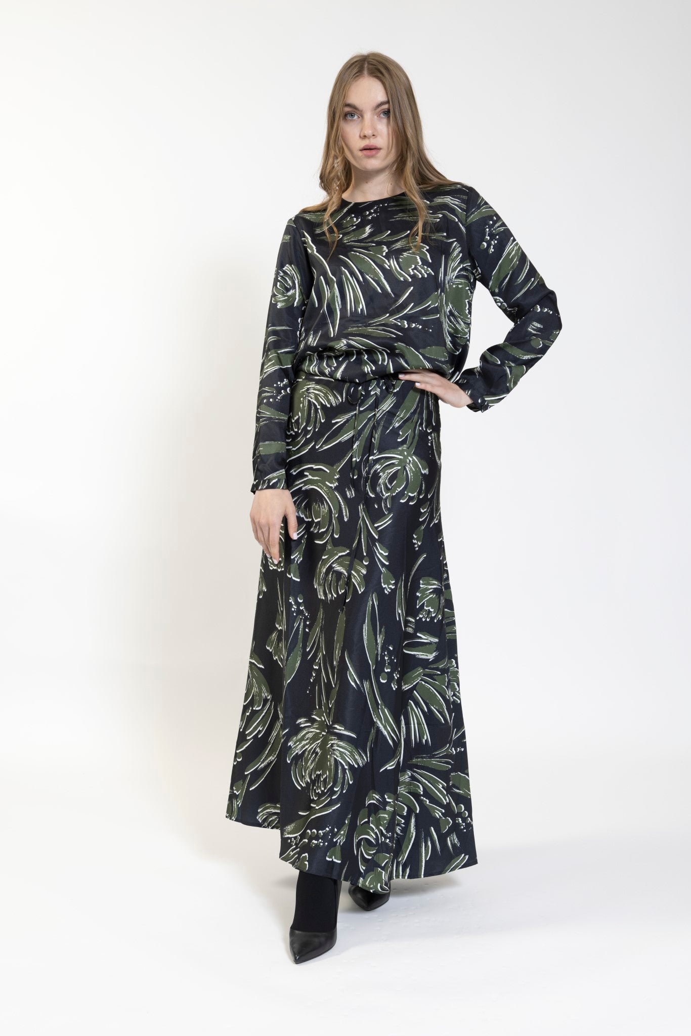 MATCHING PRINTED SKIRT חצאית