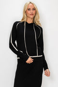 HOODIE WITH LINES - BLACK
