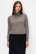 HEX PRINT MOCK SWEATER - NAVY