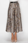 PAISLEY A-LINE SKIRT - GREY