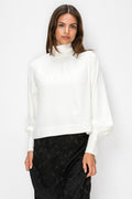 MOCK NECK BLOUSE - WHITE