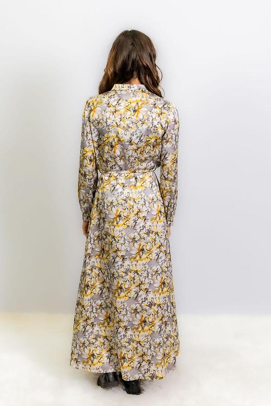 COLLARBAND CIRCLE SKIRT BELTED