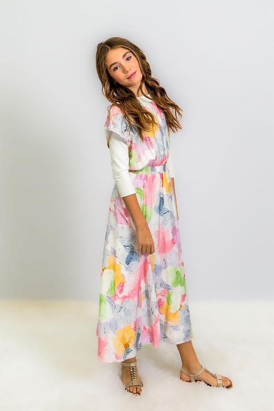 SLEEVELESS PRINT W BELT