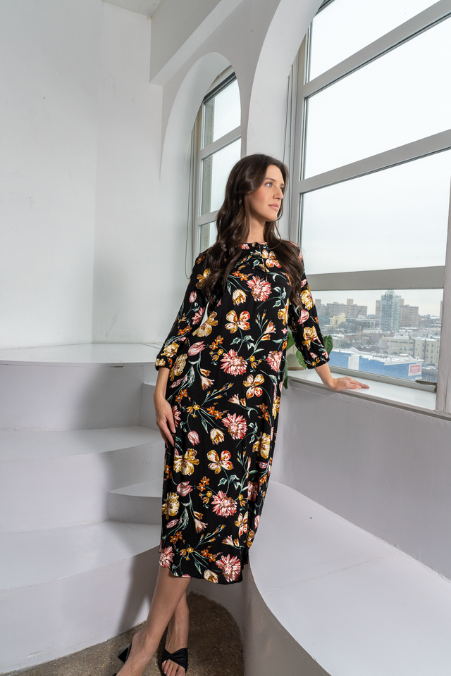 HEIDI MIDI GAUZE DRESS WITH BUTTONS