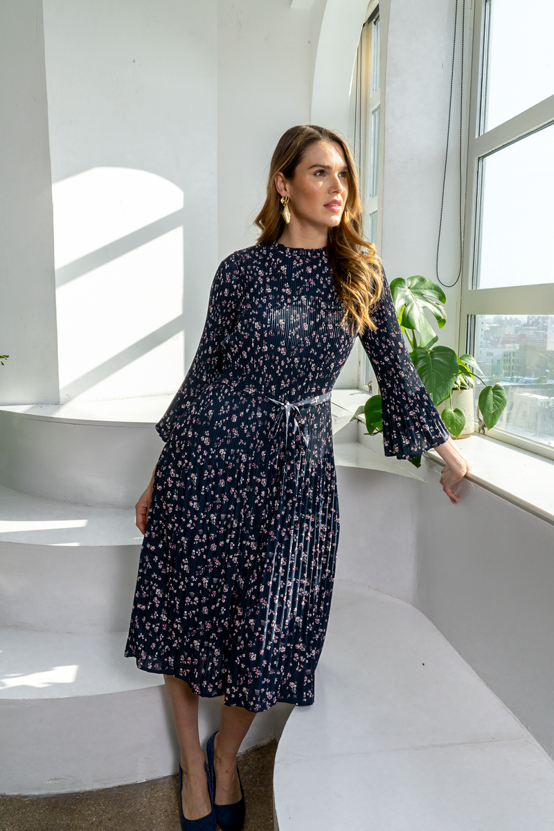JENNA 2.0 MICRO PLEATED CHIFFON DRESS