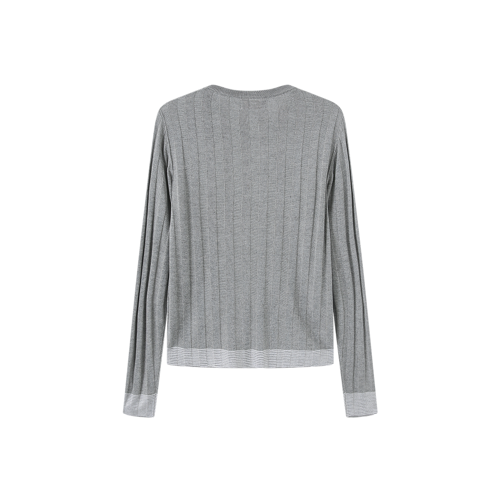 Flat Ribbed Cuff Cardigan – W-28306