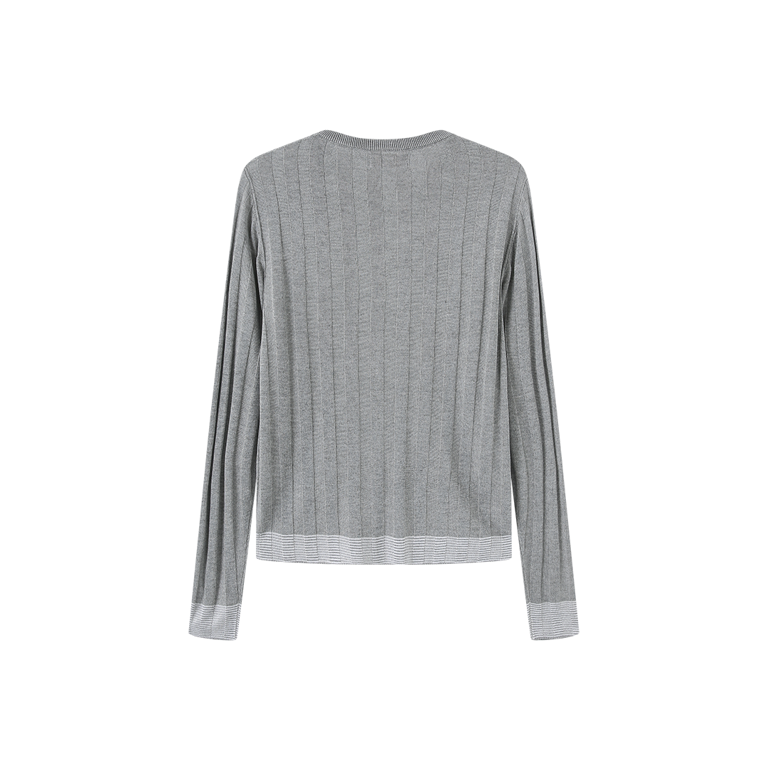 Flat Ribbed Cuff Cardigan – W-28306