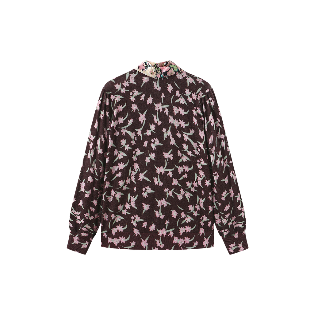 Viola Knit Printed Turtleneck – W-27400
