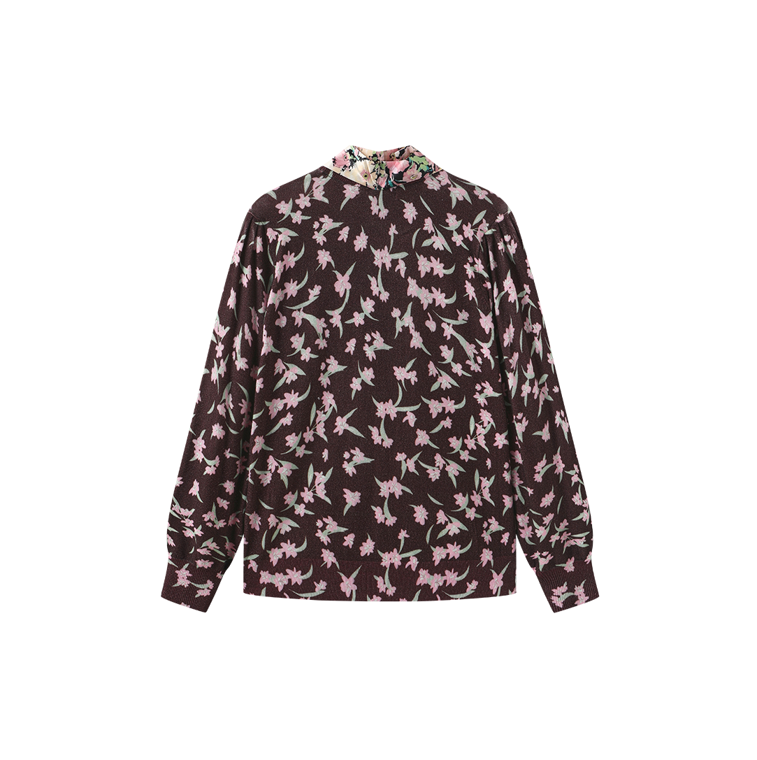 Viola Knit Printed Turtleneck – W-27400