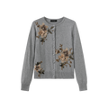Flower Embroidered Hem Cardigan – W-27957