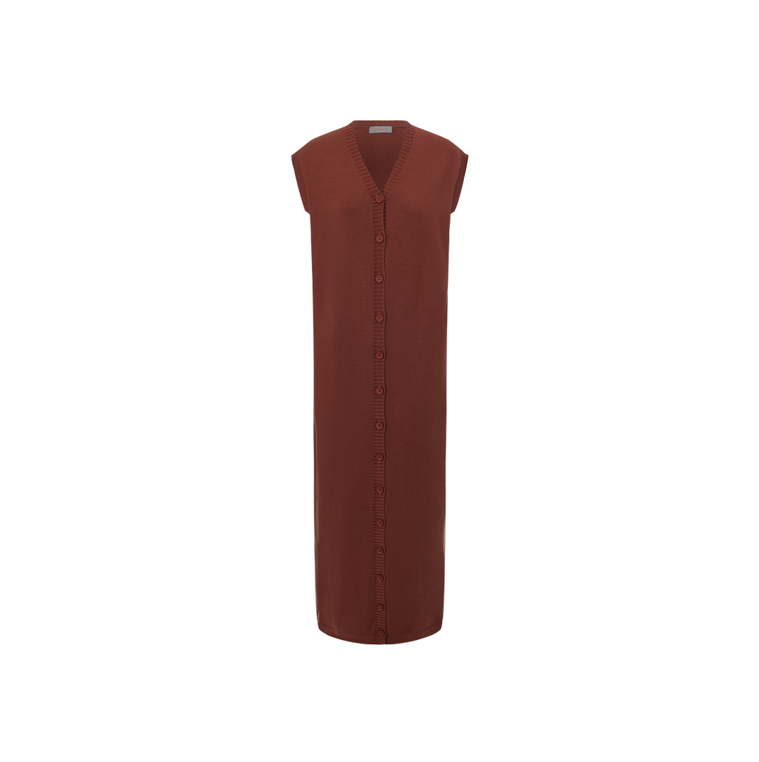 Button Down Sweater Vest Dress – W-29394