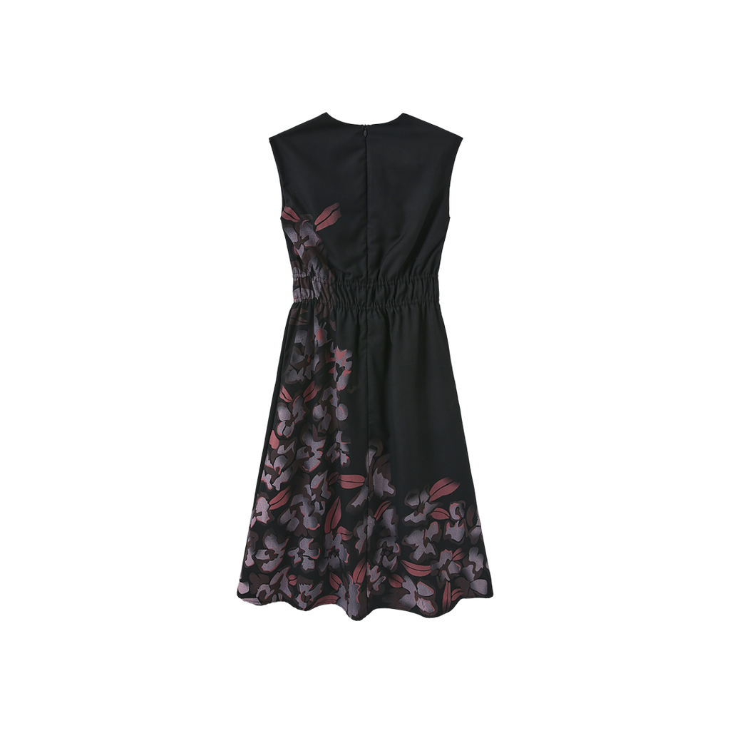 Painted Floral Waisted Dress – C-28557