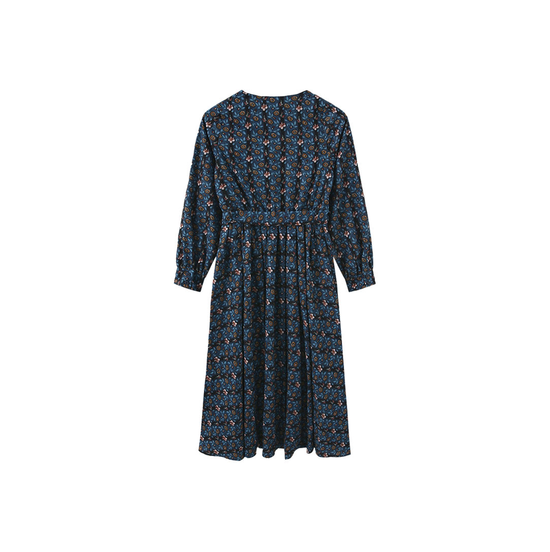 Side Placket Pleated Midi Dress – C-28014