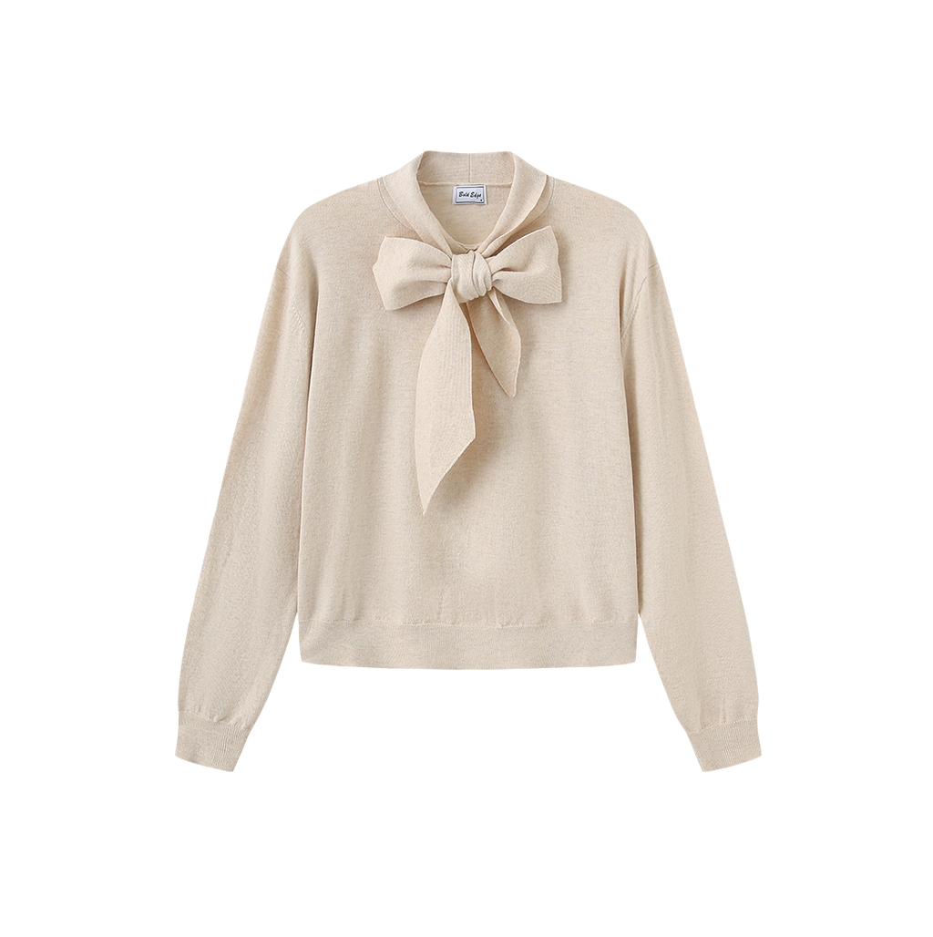 Knit Bow Neck Sweater – C-28607
