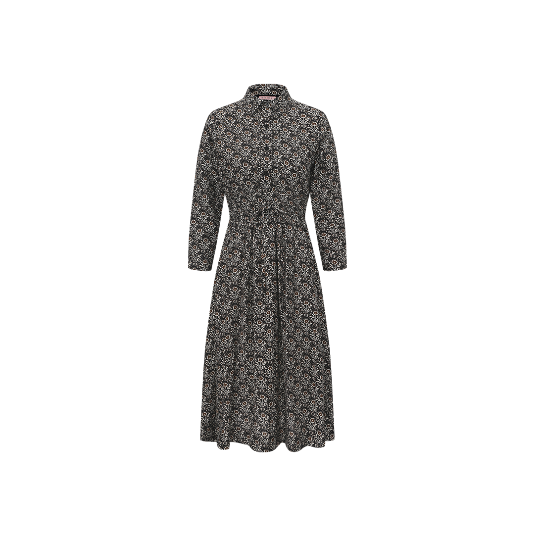 Printed Poplin Double Waisted Dress – C-28547