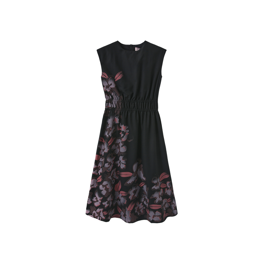 Painted Floral Waisted Dress – C-28557