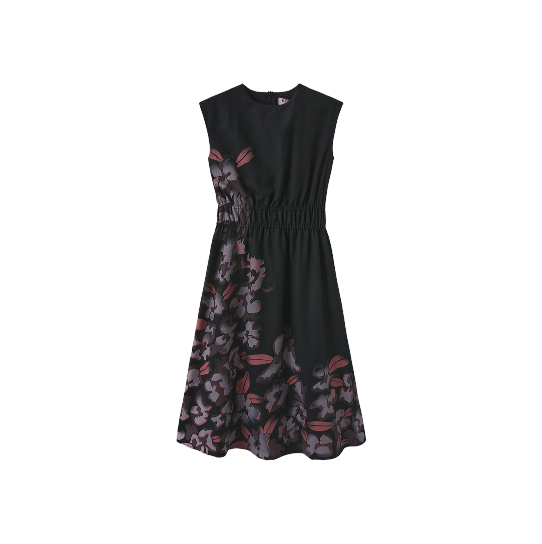 Painted Floral Waisted Dress – C-28557