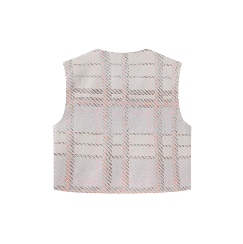 Plaid Printed Crewneck Vest – C-29154