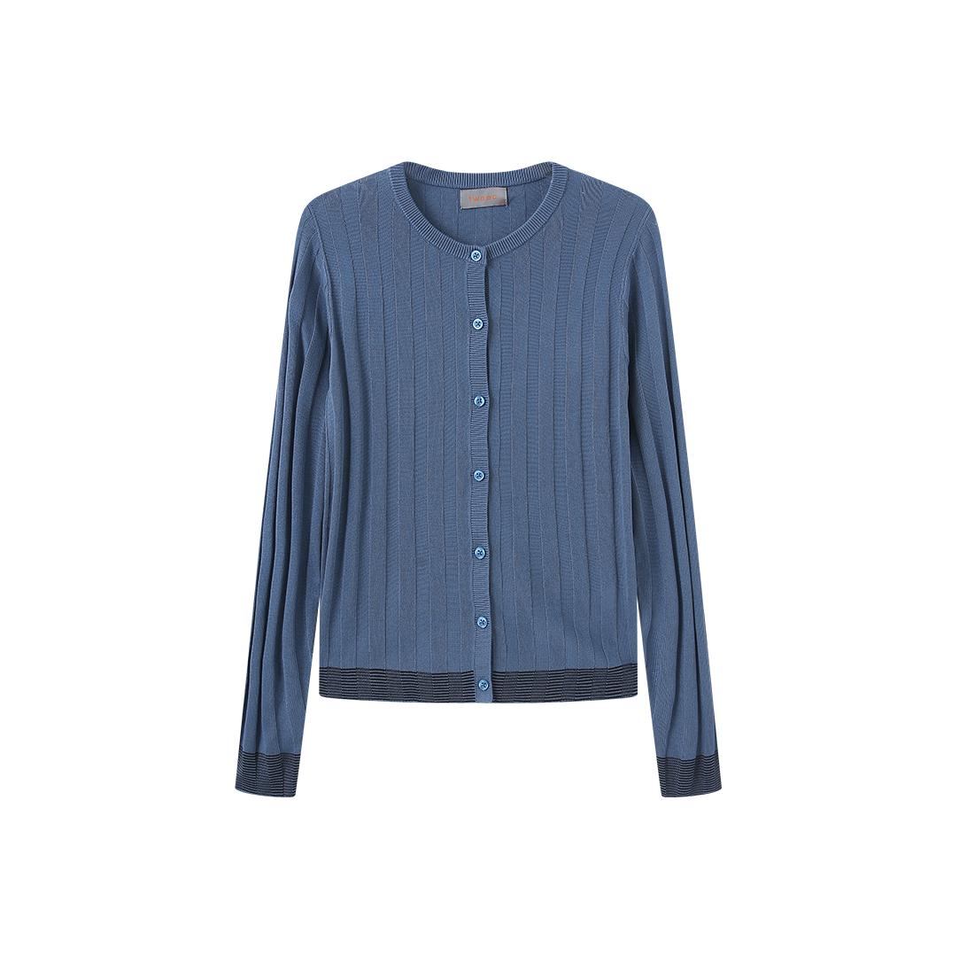 Flat Ribbed Cuff Cardigan – W-28306