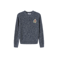 Marled Big Patch Knit Sweater – C-28692