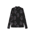 Painted Floral Mesh Mock Neck – C-29558